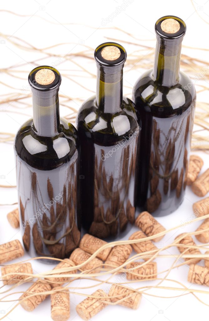 Wine bottles with corks