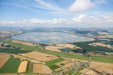 Aerial view of village landscape clipart