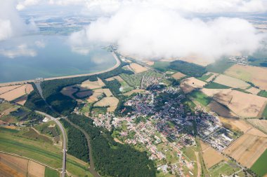 Aerial view of village landscape clipart