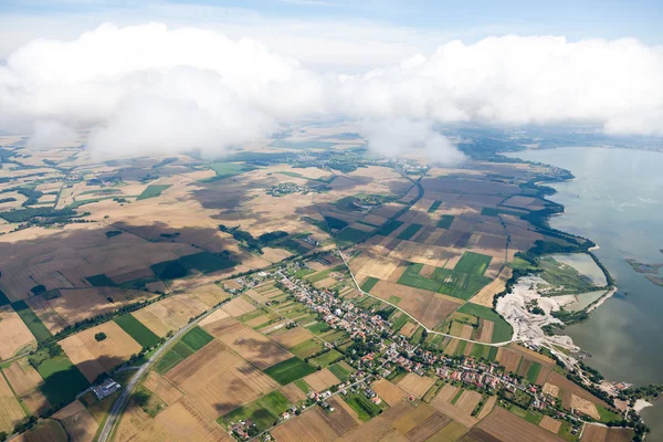 Vue aérienne du paysage villageois — Photo