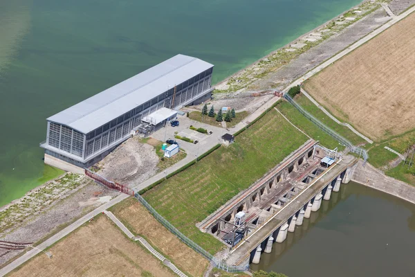 Stock image Aerial view of dam on otmuchow lake