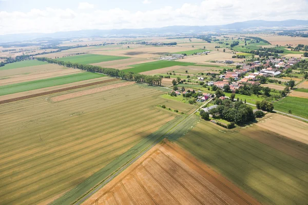 Köy manzara havadan görünümü — Stok fotoğraf