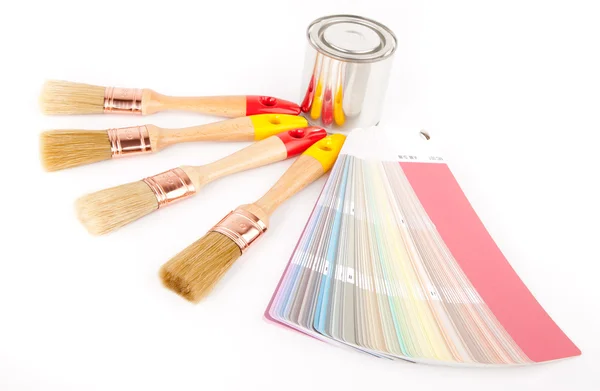Paint brushes and color guide — Stock Photo, Image