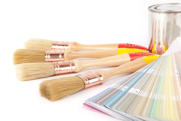Paint brushes and color guide — Stock Photo, Image