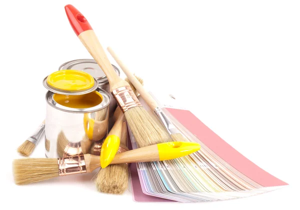 Boya fırçaları ve Renk Kılavuzu — Stok fotoğraf
