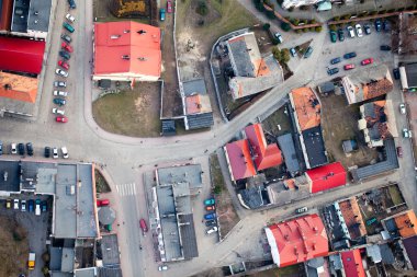 Aerial view of Opole city suburbs clipart