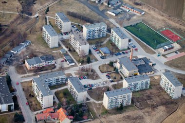 opole şehir banliyölerinde havadan görünümü