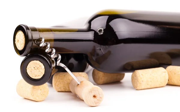 Garrafas de vinho com rolhas — Fotografia de Stock