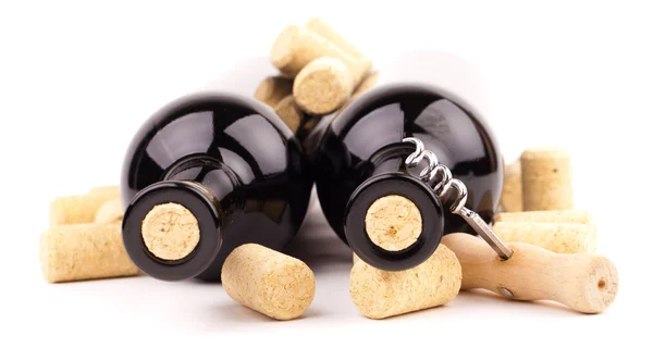 Бутылки вина с пробками — стоковое фото