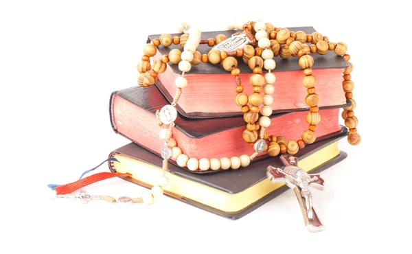 Rosary and books — Stock Photo, Image