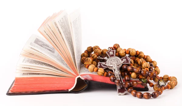 Rosario y libro sagrado — Foto de Stock