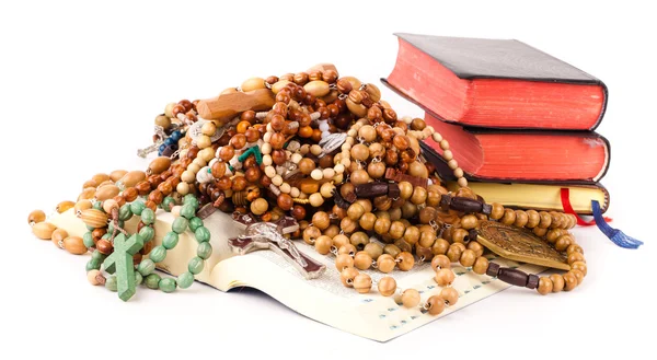 Rosary and holy books — Stock Photo, Image