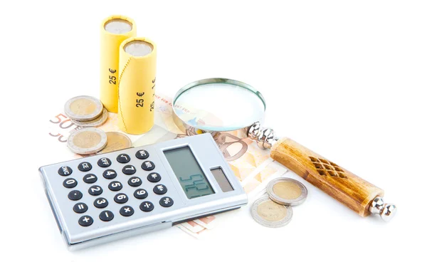 Financial concept. Office stationary tools closeup — Stock Photo, Image