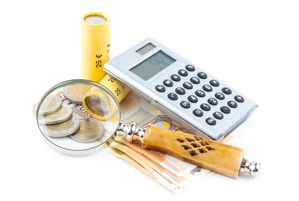 Financial concept. Office stationary tools closeup — Stock Photo, Image