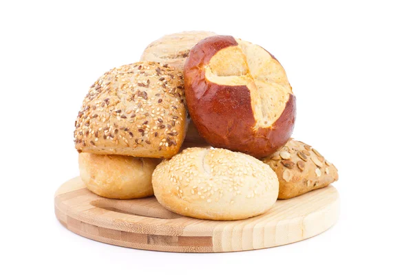 Vários pão isolado em branco — Fotografia de Stock