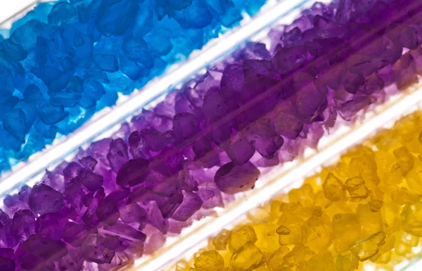 Färgglada salt kristaller — Stockfoto