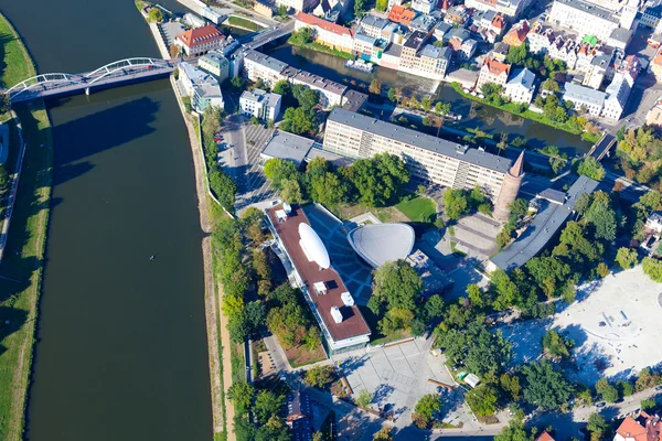 A légi felvétel a lengyelországi Opole város — Stock Fotó