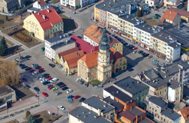 nysa şehir merkezinin havadan görünümü