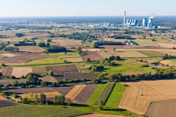 Вид с воздуха на сельский пейзаж — стоковое фото