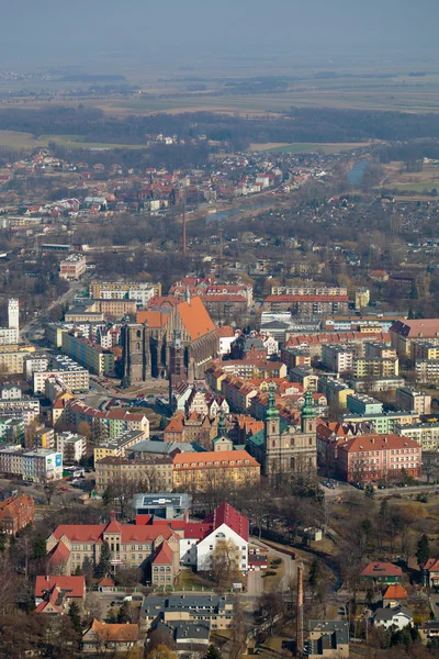 Vue aérienne de la ville d'Opole en Pologne — Photo