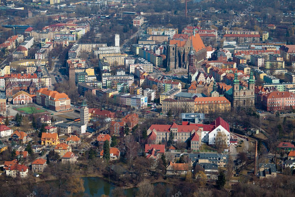 Aerial view of Opole city in Poland — Stock Photo © yeti88 12351023