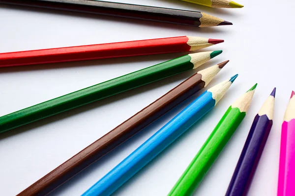 stock image Colored pencils on a white background