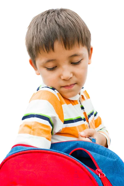 Αγόρι με ένα σακίδιο στην πλάτη του — Φωτογραφία Αρχείου
