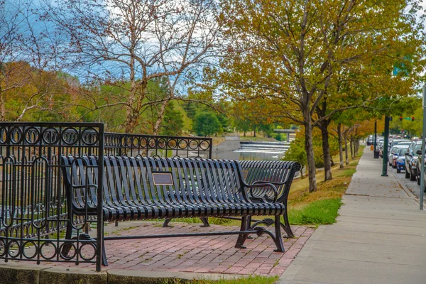 Bir parkta bankta — Stok fotoğraf