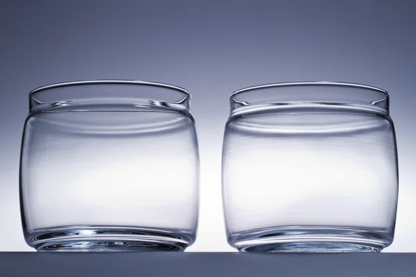 Two empty glass jars — Stock Photo, Image