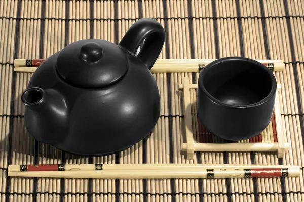 Chinese thee set met theepot en kopje — Stockfoto