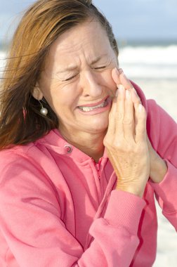 Portrait of crying woman outdoor clipart