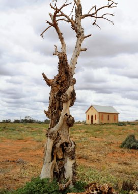 Ghost town church Australia clipart