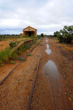 Train station ghost town Australia clipart