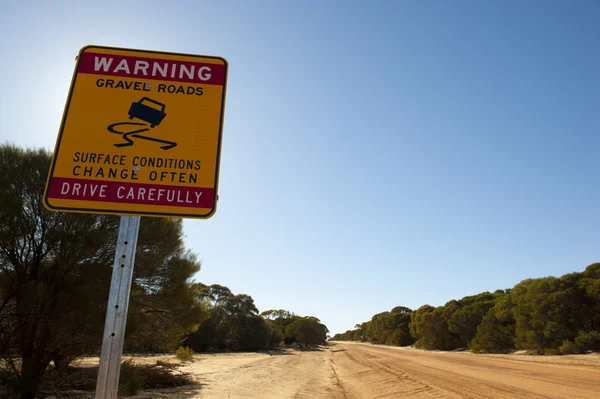Road Sign Warning Outback Australia — Stock Photo, Image