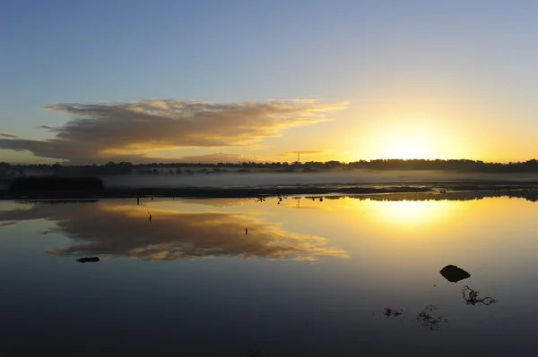 stock image Sunrise peaceful lake landscape