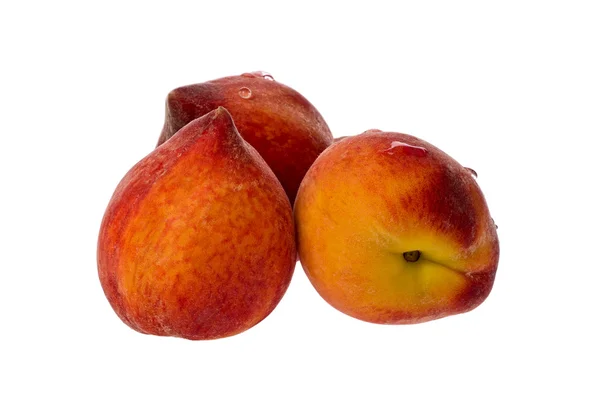 Trei piersici (Prunus persica ) — Fotografie, imagine de stoc