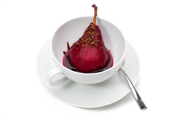 Poached Pear in Cup — Stock Photo, Image