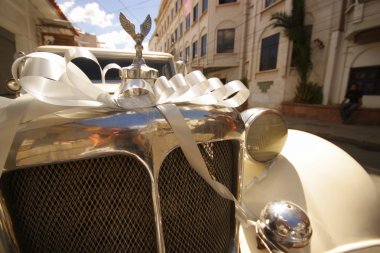 Wedding car on the street. clipart