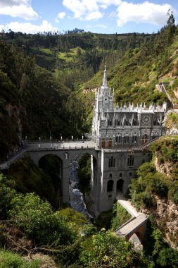 Las Lajas cathedral in Ipiales, Colombia. clipart