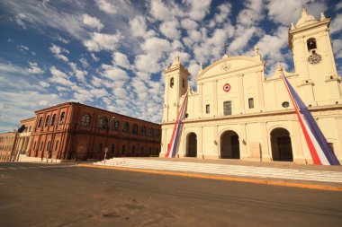 Cathedral and catholic university in Asuncion, Paraguay. clipart