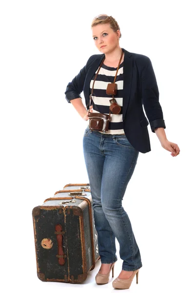 stock image Pretty young woman on her travels