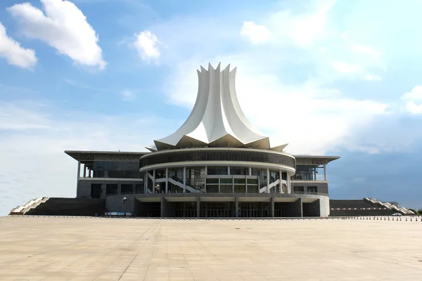 stock image Exhibition center with hibiscus flower