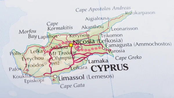 Карта Кипра — стоковое фото