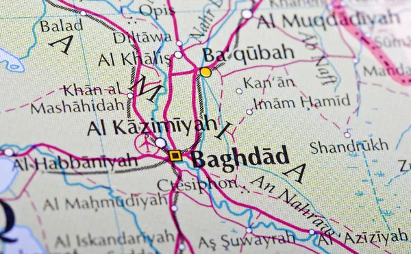 巴格达地图 — 图库照片