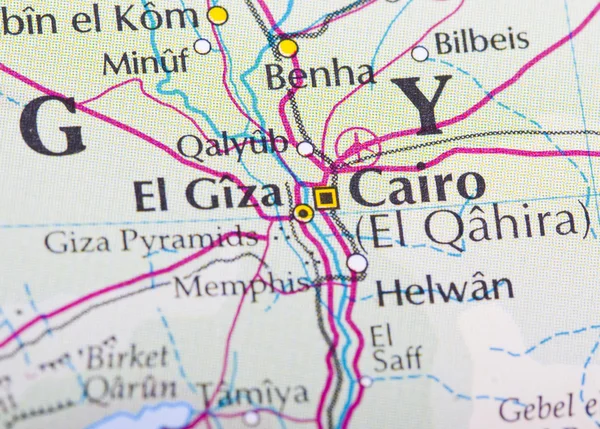 开罗的地图 — 图库照片