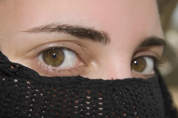 stock image Girl with black headscarf