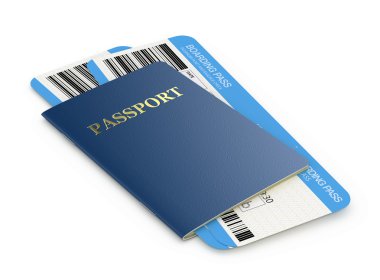 Passport and airline tickets clipart