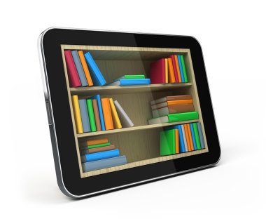 E-book library concept clipart