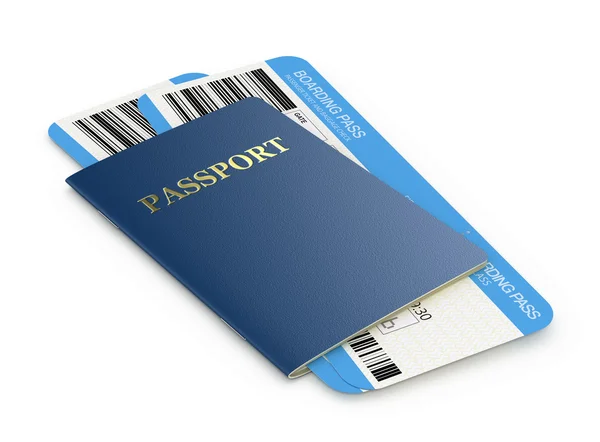 Passport and airline tickets — Stock Photo, Image