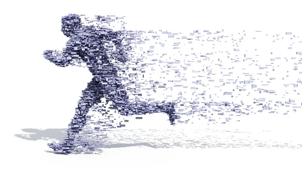 Laufen Mann aus Blöcken lizenzfreie Stockbilder